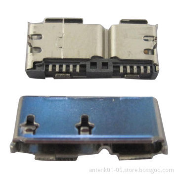 Micro USB 3.0, Receptacle SMT, Right Angle, Type AB, with Through Hole Mounting